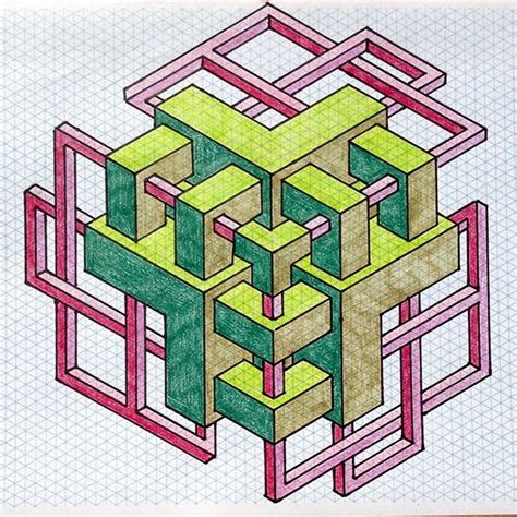 Impossible On Behance Isometric Graph Paper Isometric Drawing