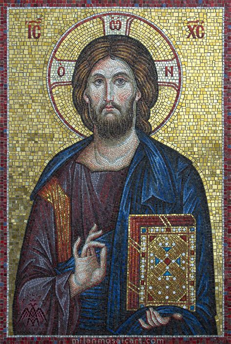 Christ Pantocrator Mosaic Icon On Iconostasis