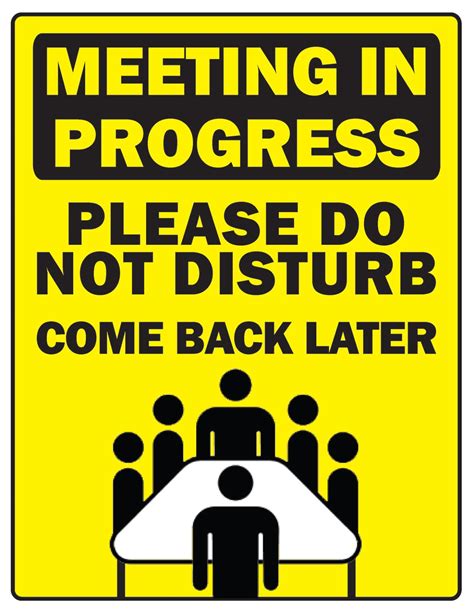 Printable Meeting In Progress Sign