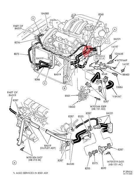 2002 Ford Taurus Coolant System Diagram