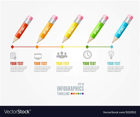 Timeline Infographic Pencil Pin Royalty Free Vector Image