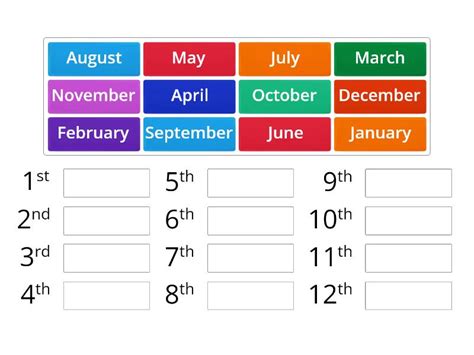 Ordering Months Of The Year Rank Order