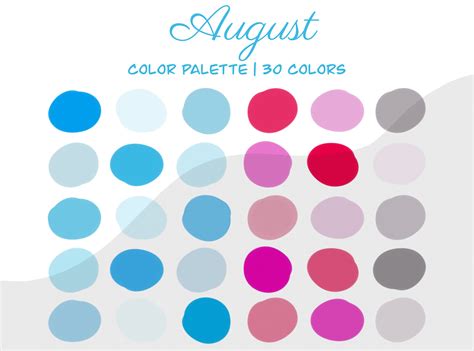 August Procreate Color Palette Blue And Pink Wind And Fall Etsy Singapore
