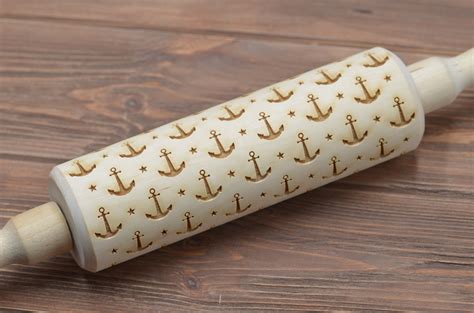 Anchors Rolling Pin Laser Engraved Rolling Pin Embossing Etsy