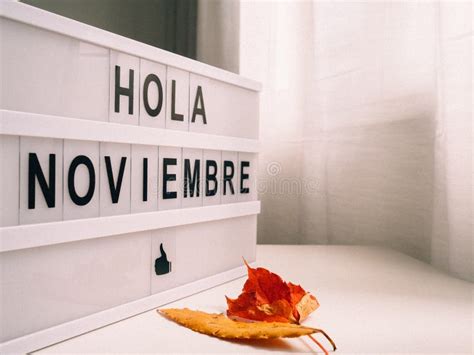 Bright Poster To Welcome November In Spanish Stock Photo Image Of