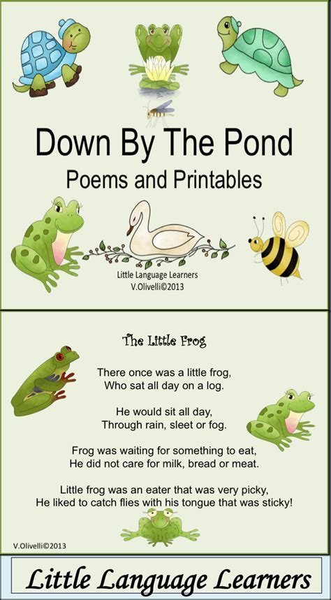 Esl Resource Pond Poems Vocabulary And Concept Development Ell