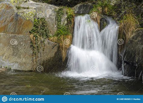 Waterfall Of Pure And Crystalline Water In The Rivers Of Las Hurdes