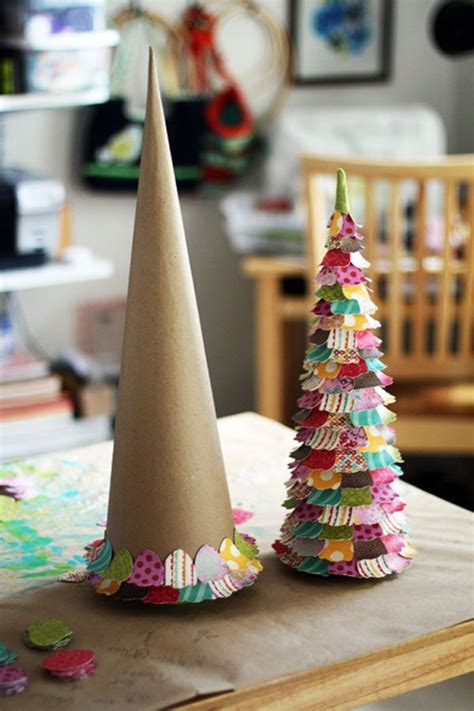 Craft Cone Christmas Tree With Recycled Cardstock And Old Christmas