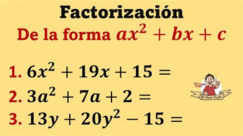 Factorización De Un Trinomio De La Forma Ax2bxc Método Del Aspa