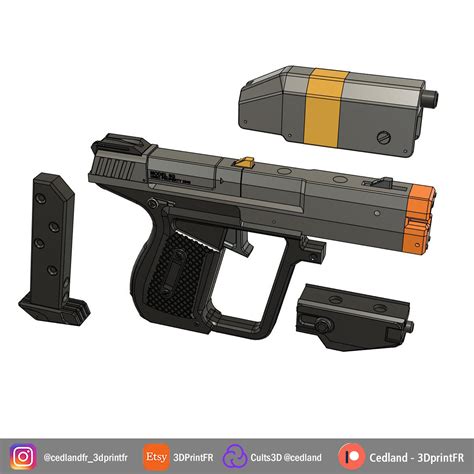 Stl File Halo Pistol Replicator Reach Magnum M6g 😇・3d Print Design To