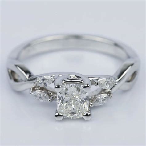 Twisted Vine Cushion Diamond Engagement Ring Ct