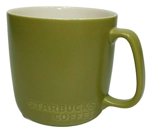 Starbucks 2010 16oz Sage Green Embossed New Bone China Coffeetea Mug