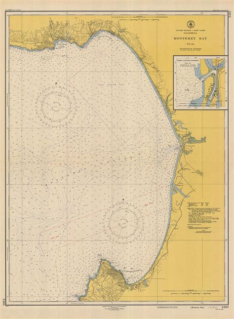 1948 Nautical Map Of Monterey Bay California Etsy