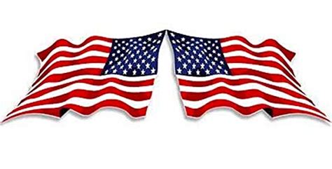 Set Of 2 Waving American Flag Stickers Facing Lr Us Usa Mirror