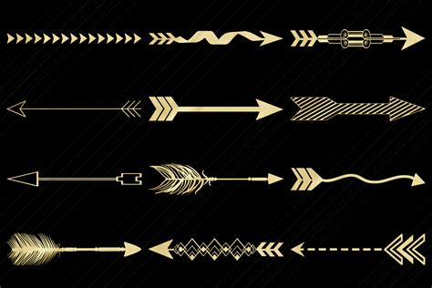 Gold Foil Decorative Arrows Clip Art 350116 Illustrations Design