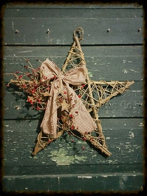 Twig Mesh Star Decorated Twig Crafts Diy Christmas Ornaments