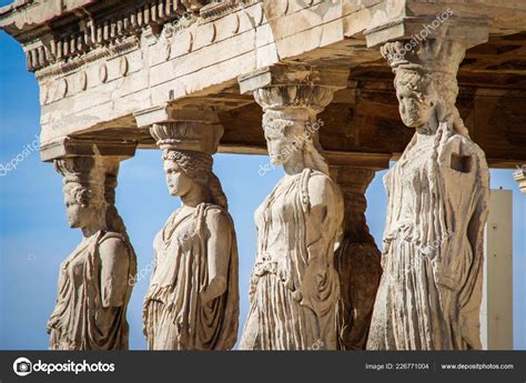 Sculptures Women Ancient Acropolis Athens Greece Stock Photo By ©milva