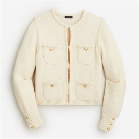 Jcrew Odette Sweater Lady Jacket In Natural Lyst