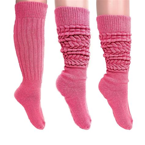Womens Heavy Slouch Socks Hot Pink Size To Pairs Walmart Com