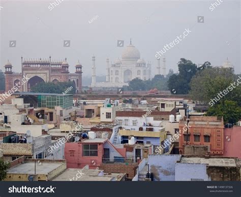 View On Taj Mahal Roof Top Stock Photo 1498137326 Shutterstock