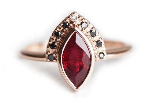 The oliver ring is a vintage engagement ring from the art deco era! Rose Gold Ruby & Diamond Wedding Ring Set - Chic Vintage ...