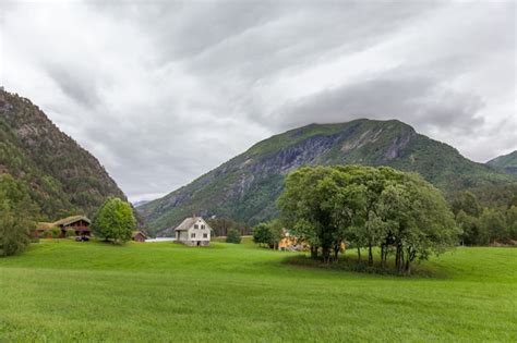 Premium Photo Typical Countryside Norwegian Landscape With House