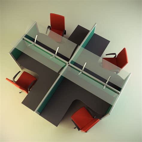3d Cubicle Workstation Model