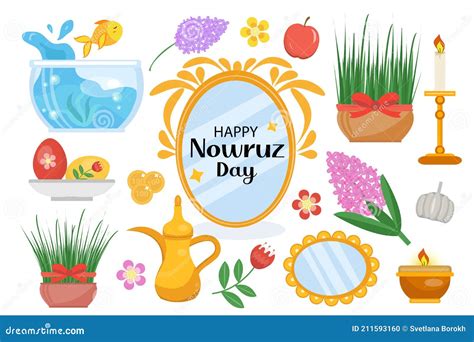 Happy Nowruz Persian New Year Illustration Goldfish Symbol Of Life