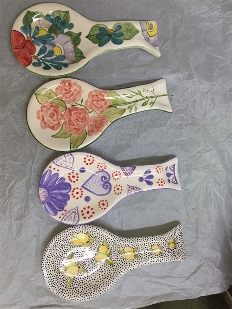 Diy Ceramic Ceramic Spoons Ladle Holder Porcelain Painting Spoon