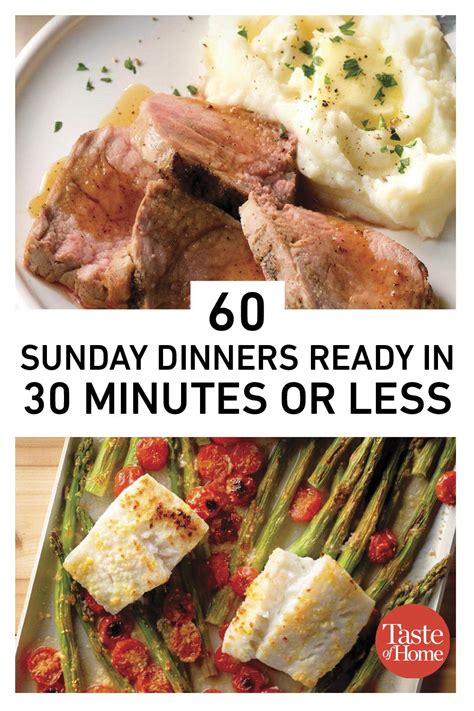 60 Sunday Dinners Ready In 30 Minutes Or Less In 2021 Sunday Dinner