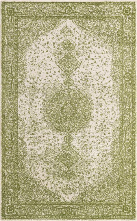 Dover Collection Rug 5 X 8 Green Low Pile Rug Perfect For