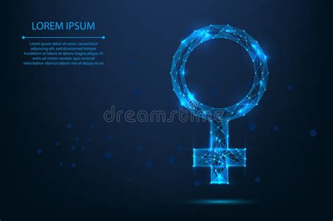Abstract Mesh Line And Point Female Symbols Low Poly Wireframe Sex Concept Stock Vector