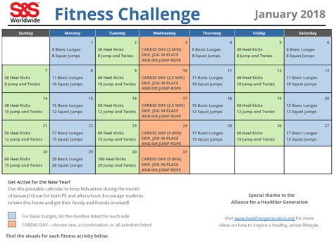 Printable Fitness Challenge Calendar for Kids - Keeping ...