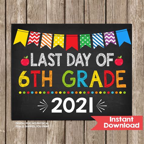 First Day Of 6th Grade Sign First Day Of Sixth Grade Sign Etsy