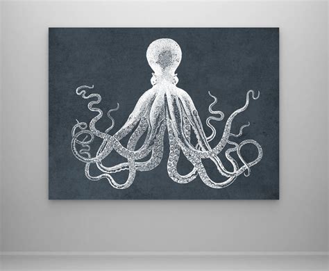 Each canvas is hand made to order, using professional grade artist's canvas and high quality fade resistant inks. New to BySamantha on Etsy: 36x48 Octopus Canvas ...
