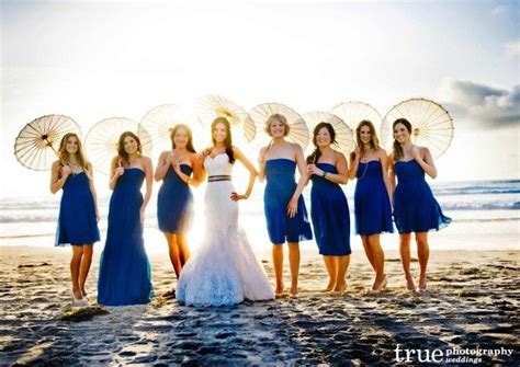 Beachfront Wedding At The Scripps Seaside Forum With I Do Weddings Blue Bridesmaids Dresses