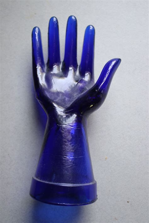 Cobalt Blue Glass Display Hand