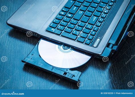Laptop With Open Cd Dvd Drive Stock Photo Image 32818220