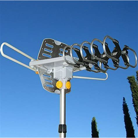 Able Signal Amplified Hd Digital Outdoor Hdtv Antenna With Motorized 360 Degree Rotation Uhf