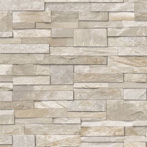 3d Slate Stone Brick Effect Wallpaper Washable Vinyl Stone Sand Grey