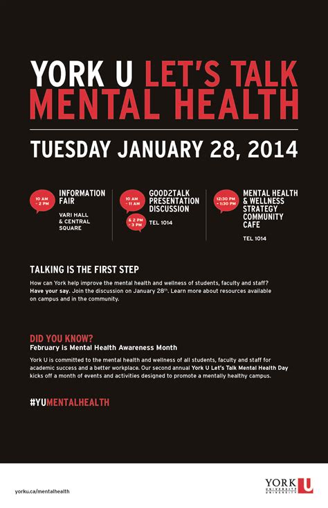 Lets Talk Mental Health Day Mental Health And Wellness At York
