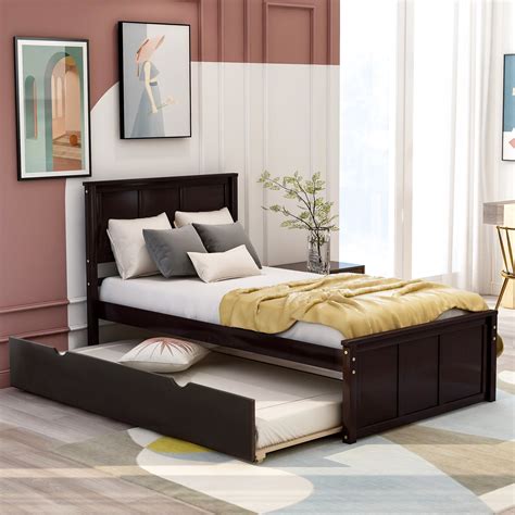 Platform Bed With Twin Size Trundle Cool Toddler Beds