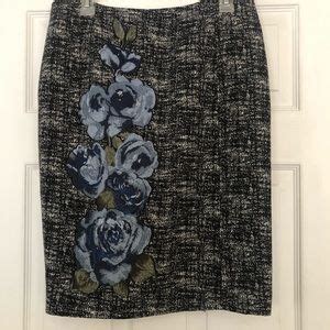 Escada Skirts Escada Tweed Pencil Skirt With Floral Appliqu Poshmark