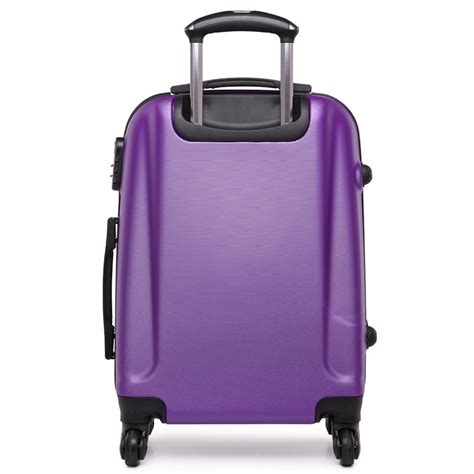 L1602l 20 Hard Shell 4 Wheel Spinner Suitcase Abs Cabin Luggage Purple