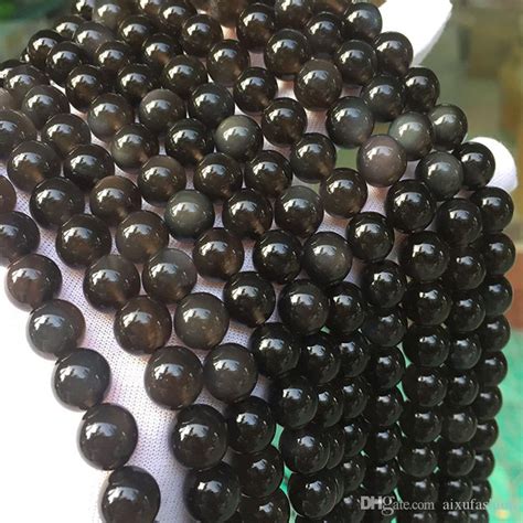 High Quality Genuine Natural Icey Obsidian Stone Beads 6 8 10 12mm Round Loose Gem Stone Beads