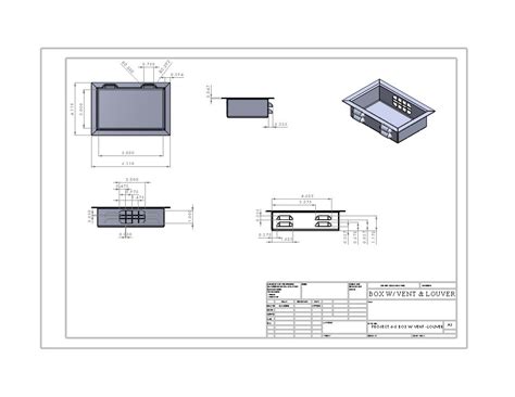 Box With Louver Drawing Sheet Sheet Metal Drawing Drawing Sheet