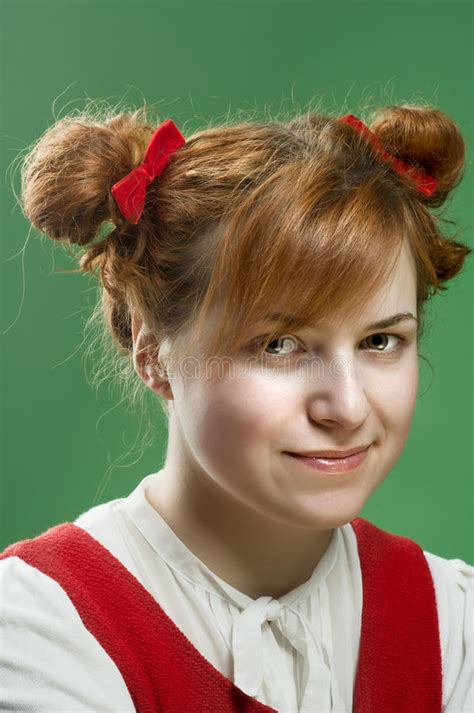 Girl With Pigtails Stock Photo Image Of Eyes Girl Studio