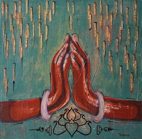 Namaste Hands Painting Namaste With Compassion By Amy Tanathorn