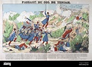French conquest of Algeria. French troops fighting their way through ...
