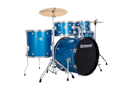 Ludwig Accent Drive 5pc Complete Drum Set Blue Sparkle 648023126439